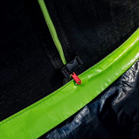 Zamek błyskawiczny i klamra bezpieczeństwa w siatce trampoliny ogrodowej Leansport 305 cm