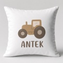 Personalizowana poduszka dla dziecka z traktorem i imieniem – dekoracyjna poduszka do pokoju dziecka, kolekcja Lovely Farm.