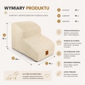 Schodki dla psa Milano Beige 60x40x40 cm – wymiary i najważniejsze cechy produktu