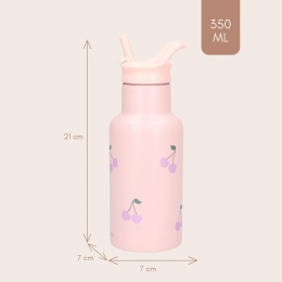Różowa butelka dla dziecka Kidzroom w wisienki 350 ml – wymiary