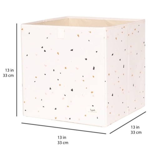 Kosz pojemnik na zabawki terrazzo 33 × 33 × 33 cm do pokoju dziecięcego