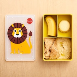 Lunchbox dla dzieci 3 Sprouts Lew z przegródkami na przekąski i śniadanie
