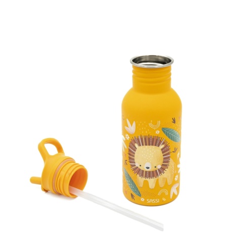 Butelka na wodę dla dzieci SASSI Lew 500 ml ze słomką