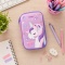 Piórnik szkolny Unicorn Fantasy – fioletowy organizer