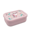 Różowy silikonowy lunchbox dla dziecka z motywem jednorożca