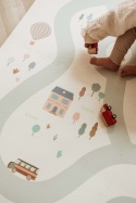Mata piankowa Play & Go EEVAA Village – detal wzoru z drogą i miasteczkiem