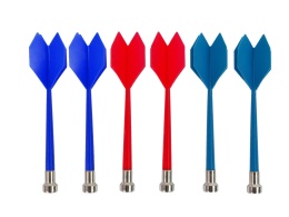 6 kolorowych rzutek magnetycznych do tarczy dart