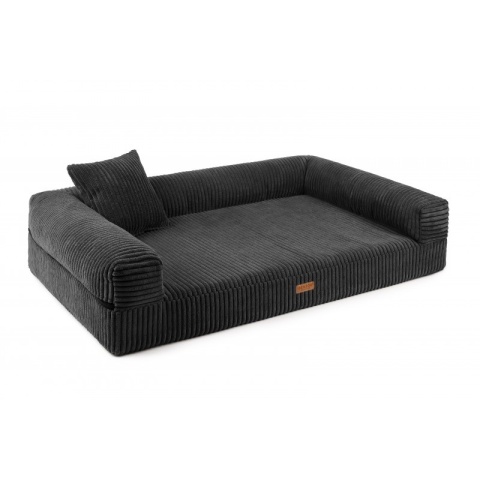 Ciemnoszare legowisko ortopedyczne dla psa PARMA Dark Grey z materacem VISCO Memory