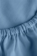 Błękitne bawełniane prześcieradło jersey z gumką po całym obwodzie