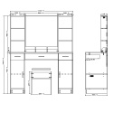 Wymiary białej toaletki kosmetycznej z lustrem LED 141 x 114 x 39 cm
