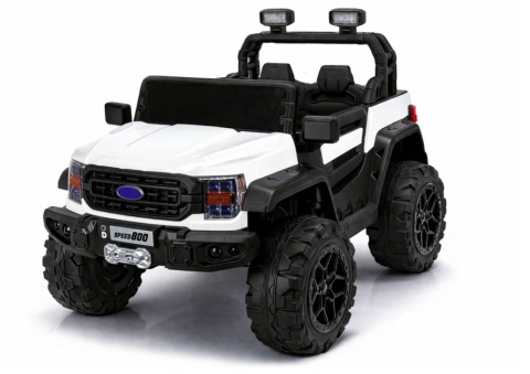 Białe auto na akumulator 4x4 22F – widok z tyłu