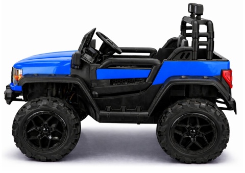 Niebieski samochód terenowy na akumulator 4x4 22F – widok z boku