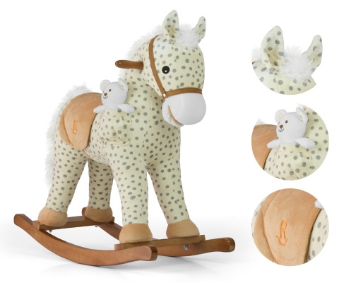 Koń na biegunach Milly Mally Pony Gray Dot – detale i pluszowy miś
