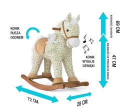 Koń na biegunach Pony Gray Dot – funkcje dźwiękowe i ruchomy ogon