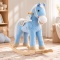 Konik na biegunach Pony blue z dźwiękami i misiem