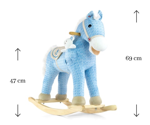 Koń na biegunach Pony Blue dla dziecka – wymiary produktu