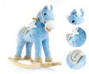 Niebieski koń na biegunach Pony Blue z misiem – detale