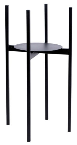 Czarny metalowy kwietnik stojący na rośliny 70 cm