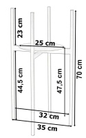 Czarny metalowy kwietnik stojący 70 cm – wymiary produktu