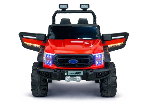 Czerwone auto na akumulator 4x4 22F z otwieranymi drzwiami i światłami LED