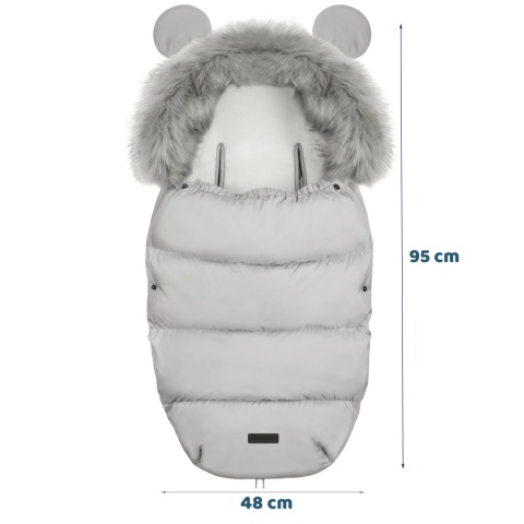 Szary śpiworek do wózka Ricokids 95 x 48 cm – wymiary produktu