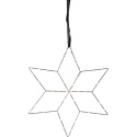 Wisząca gwiazda LED 40 × 45 cm z ciepłym białym światłem – dekoracja świąteczna.