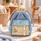 Plecak sztruksowy Malomi Mist Blue – niebieski z personalizowanym haftem