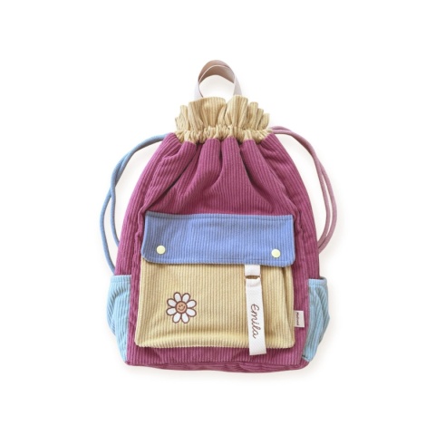 Personalizowany plecak dziecięcy Malomi Blush z różowego sztruksu