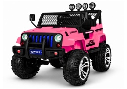 Różowy Jeep S2388 na akumulator dla dzieci – widok z przodu