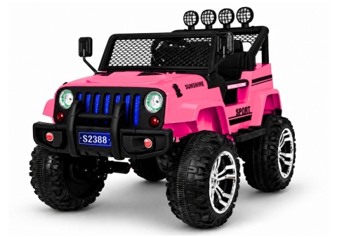 Różowy Jeep S2388 na akumulator dla dzieci – widok z przodu