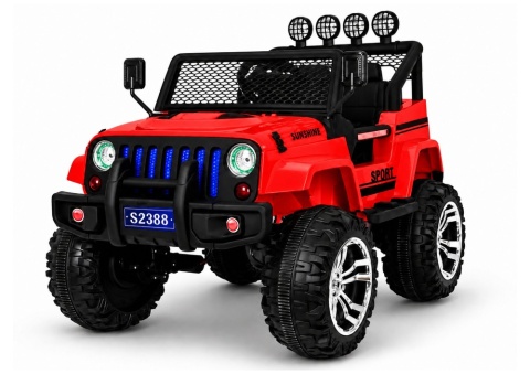 Czerwony Jeep S2388 na akumulator dla dzieci – widok z przodu
