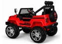 Czerwony Jeep na akumulator S2388 dla dzieci – widok z tyłu i boku