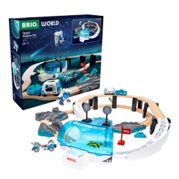 BRIO World Space Station 36155 – drewniana kolejka kosmiczna z wielopoziomowymi torami, stacją i pojazdami