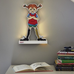 Lampka ścienna LED Pippi Pończoszanka o wysokości 35 cm, z ciepłym białym podświetleniem